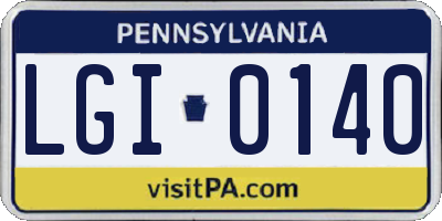 PA license plate LGI0140