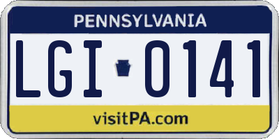 PA license plate LGI0141