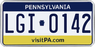 PA license plate LGI0142