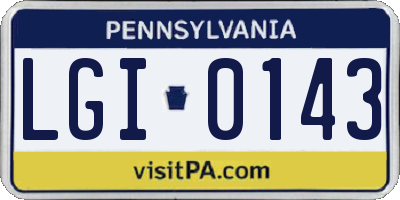 PA license plate LGI0143
