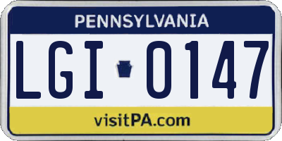 PA license plate LGI0147