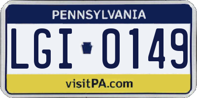 PA license plate LGI0149