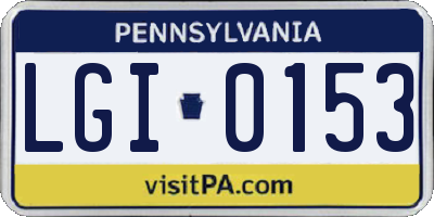 PA license plate LGI0153
