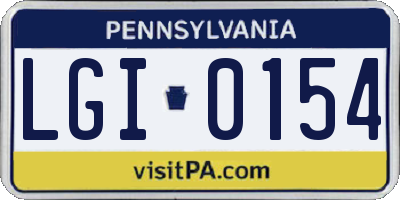 PA license plate LGI0154