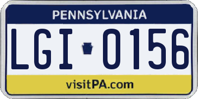 PA license plate LGI0156