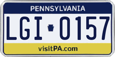 PA license plate LGI0157