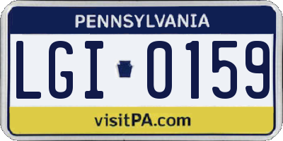 PA license plate LGI0159