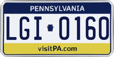 PA license plate LGI0160