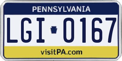 PA license plate LGI0167
