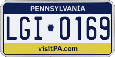 PA license plate LGI0169