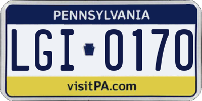 PA license plate LGI0170