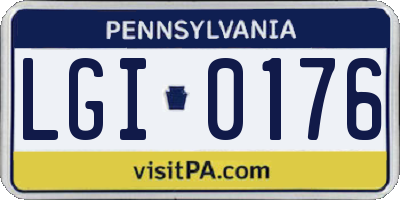 PA license plate LGI0176