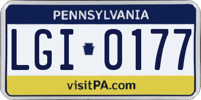 PA license plate LGI0177