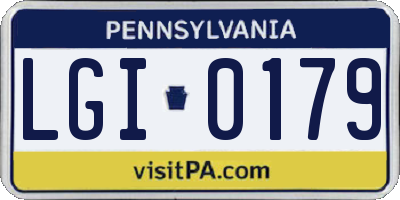 PA license plate LGI0179