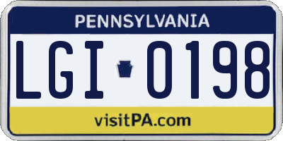 PA license plate LGI0198