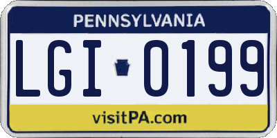 PA license plate LGI0199