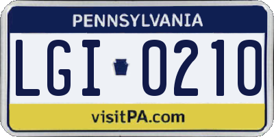 PA license plate LGI0210