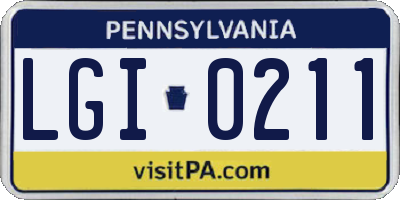 PA license plate LGI0211