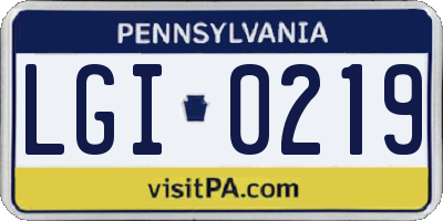 PA license plate LGI0219