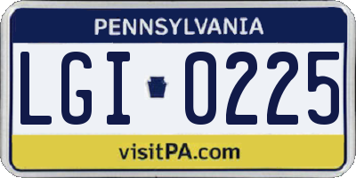 PA license plate LGI0225