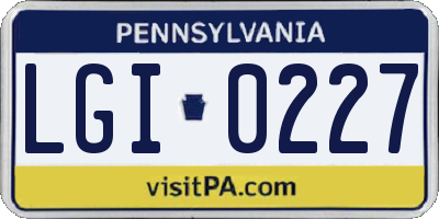 PA license plate LGI0227