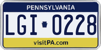 PA license plate LGI0228