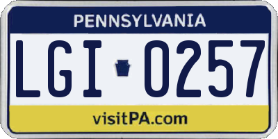 PA license plate LGI0257