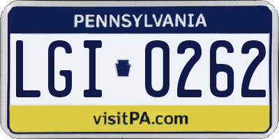 PA license plate LGI0262