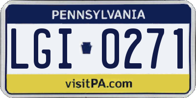 PA license plate LGI0271