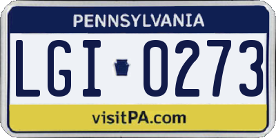 PA license plate LGI0273