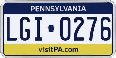 PA license plate LGI0276