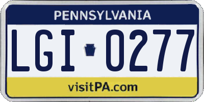PA license plate LGI0277