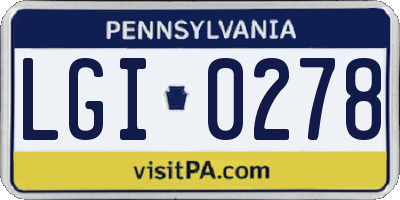 PA license plate LGI0278