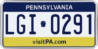 PA license plate LGI0291
