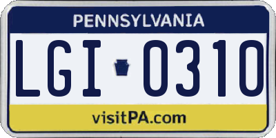 PA license plate LGI0310