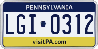 PA license plate LGI0312