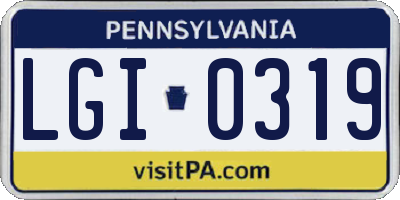 PA license plate LGI0319