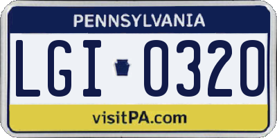 PA license plate LGI0320