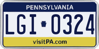 PA license plate LGI0324