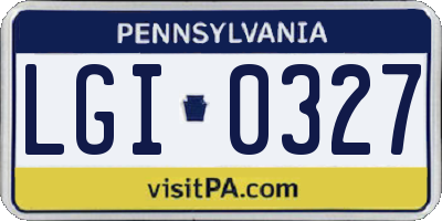 PA license plate LGI0327
