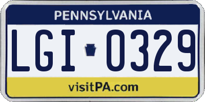PA license plate LGI0329