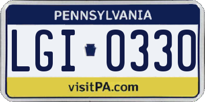 PA license plate LGI0330