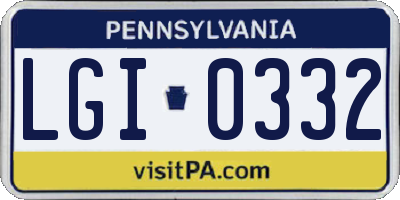 PA license plate LGI0332