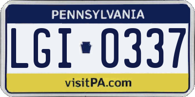 PA license plate LGI0337