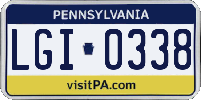 PA license plate LGI0338