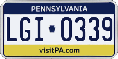 PA license plate LGI0339