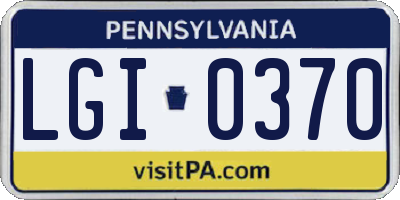 PA license plate LGI0370