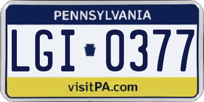 PA license plate LGI0377