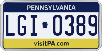 PA license plate LGI0389