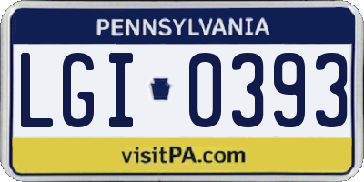 PA license plate LGI0393